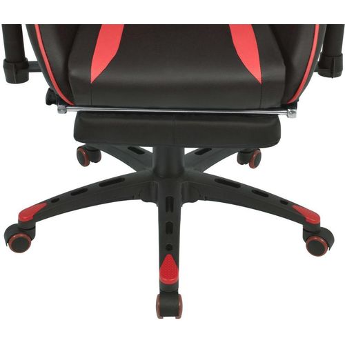Podesiva igraća uredska stolica s osloncem za noge crvena slika 4