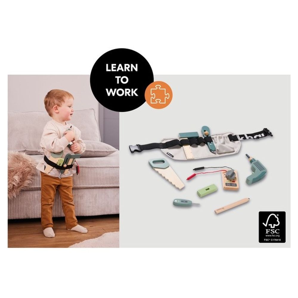 Hauck Drveni Set alata sa pojasom Learn to Work slika 2