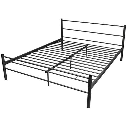 Krevet s madracem metalni crni 160 x 200 cm slika 15