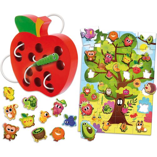 LISCIANI Montessori Wood maxi puzzle voće i vezica 2u1 92260 slika 2