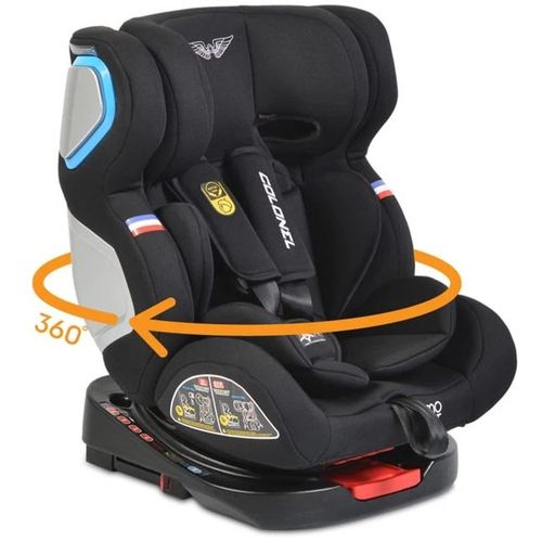 Moni Rotirajuća auto-sjedalica Colonel 0-36kg Isofix, Crna slika 1