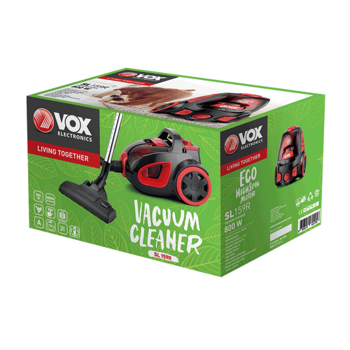 Vox SL 159 RED usisivač sa posudom, Eco High Spin motor 800 W, Usisna snaga 200 W slika 3