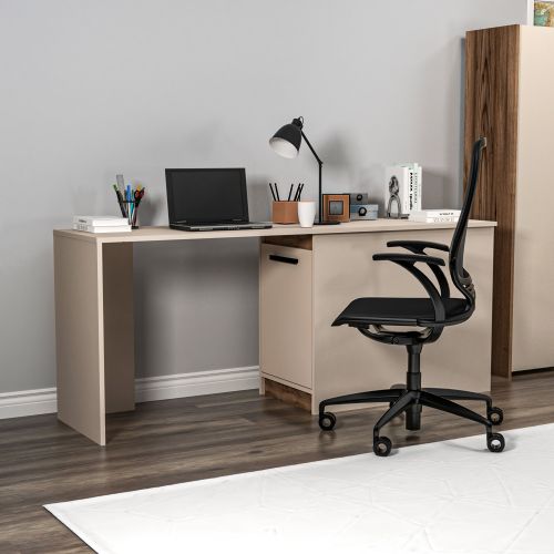 Akser - Light Walnut, Beige Light WalnutBeige Study Desk slika 2