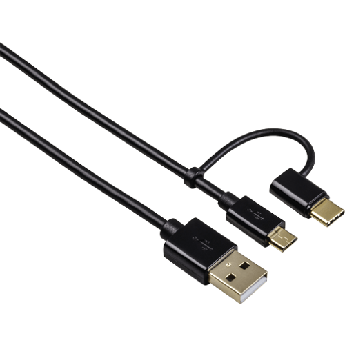 HAMA USB kabl Micro USB na USB Tip C (Crni) slika 1