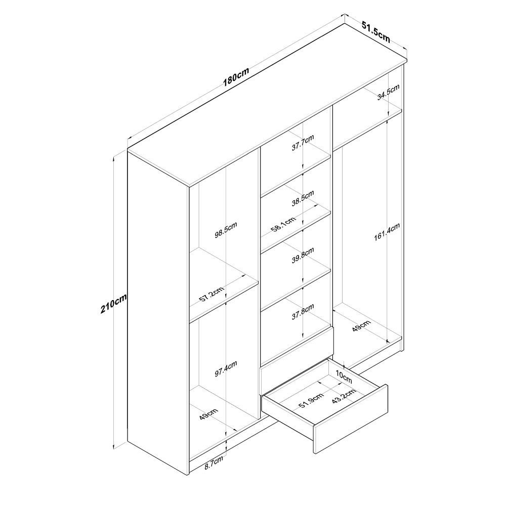 Ormar BA113 - 2337 Walnut u Bijeloj Boji slika 7