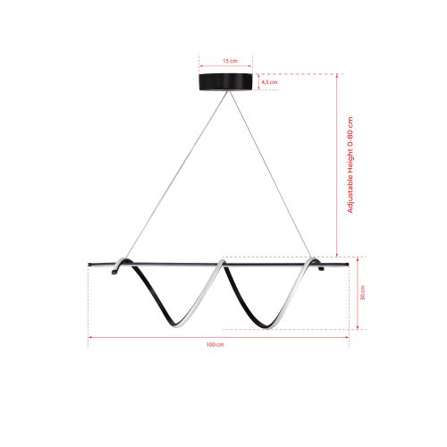 Tauri Black-White Light Black Chandelier slika 7