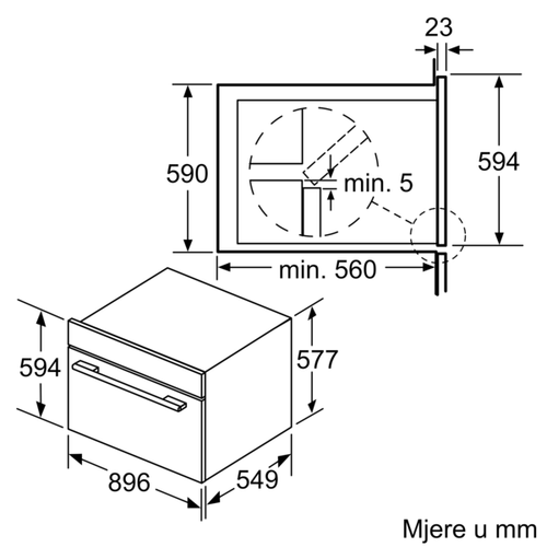 Bosch ugradbena pećnica 90x60 cm VBD5780S0 slika 5