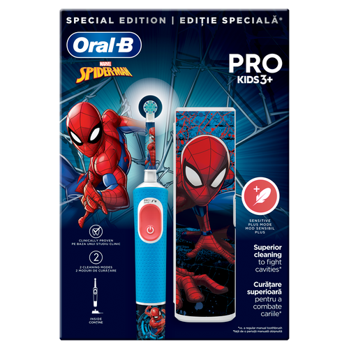 Oral-B Pro Kids električna četkica za zube, SpiderMan, putni set, za uzrast od 3+ godina slika 10