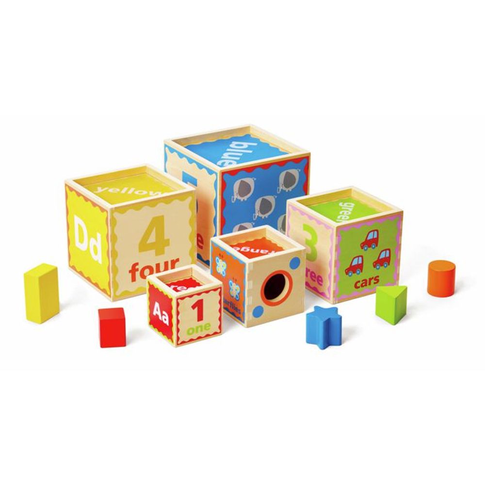 Hape Drvene kocke i sorter oblika Pyramid of Play slika 2