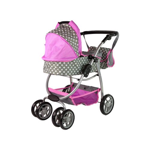 Kolica za lutke 2-in-1 Carrycot Stars - siva slika 8