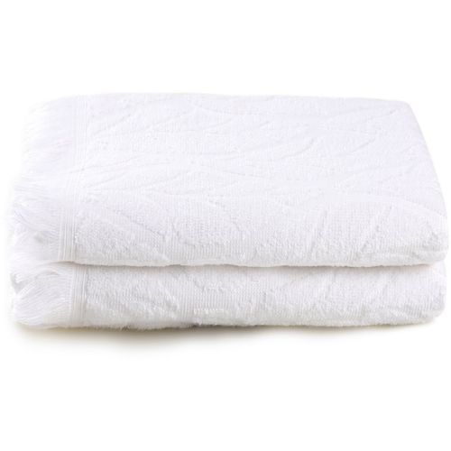 Leaf - White White Bath Towel Set (2 Pieces) slika 2