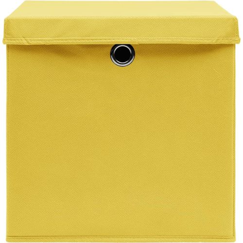 Kutije za pohranu s poklopcima 10 kom 28 x 28 x 28 cm žute slika 14