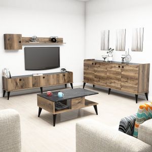 Lidya 2 Walnut
Marble Living Room Furniture Set