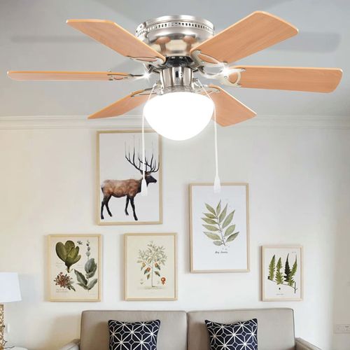 Ukrasni stropni ventilator sa svjetlom 82 cm svijetlosmeđi slika 16