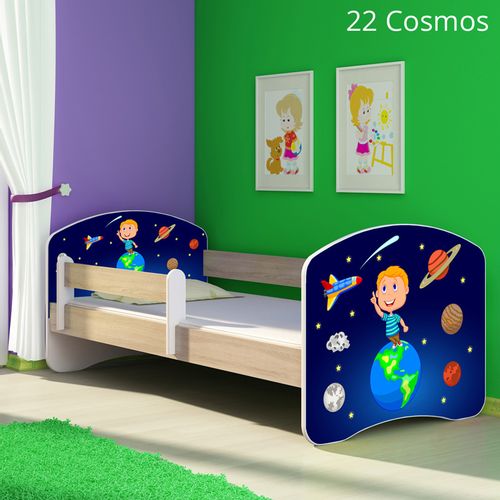 Dječji krevet ACMA s motivom, bočna sonoma 140x70 cm 22-cosmos slika 1