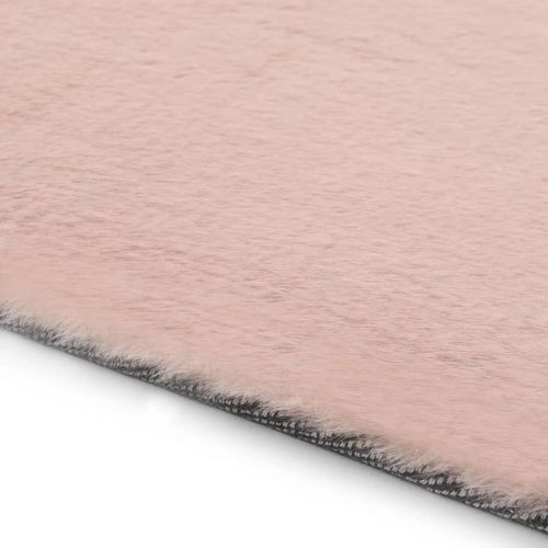 Tepih od umjetnog zečjeg krzna 140 x 200 cm blijedo ružičasti slika 15
