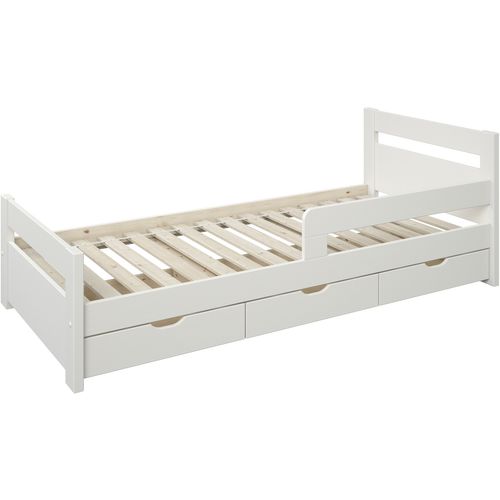 Drveni dječji krevet Timmo s tri ladice - 200*90cm - bijeli slika 7