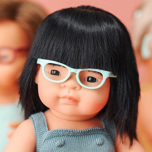 Miniland lutka Asian Girl with Glasses 38 cm Colourful slika 2
