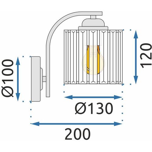 TOOLIGHT Kristalna zidna svjetiljka metalna krom APP509-1W slika 11