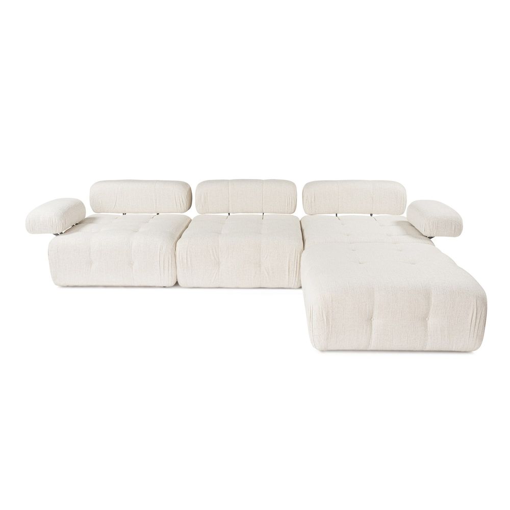 Doblo 3 Sjedala sa Pouffom (L1-O1-1R-Pouffe) - Krem Kutić Sofa slika 6