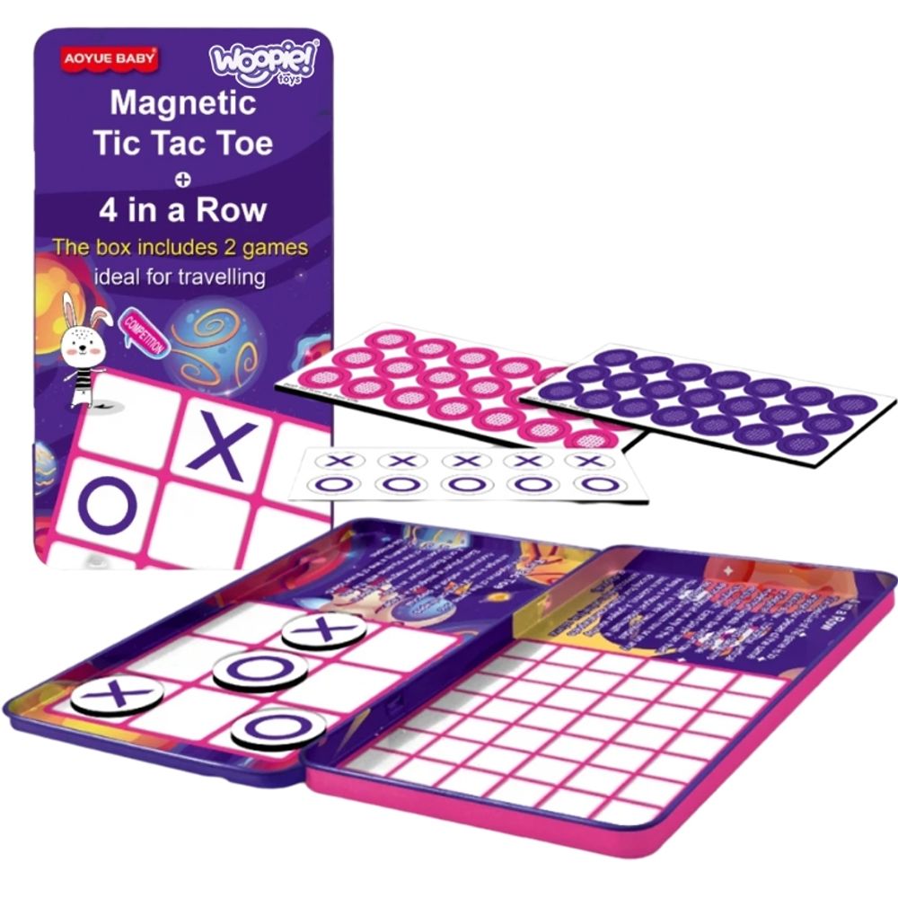 Woopie magnetna igra 2u1 tic tac toe + igra 4 u liniji mini slika 1