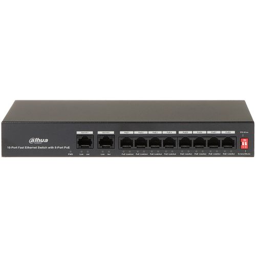 DAHUA PFS3010-8ET-65 10-Port Fast Ethernet Switch with 8-Port PoE slika 1