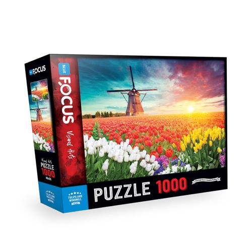 Blue Focus Puzzle 1000 delova Lale i vetrenjače slika 1