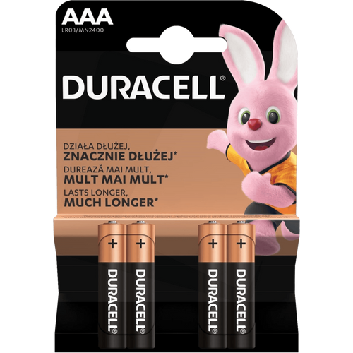 Duracell Baterija alkalna, AAA, 1,5 V, blister 4 kom. - Mignon AAA B4 slika 1
