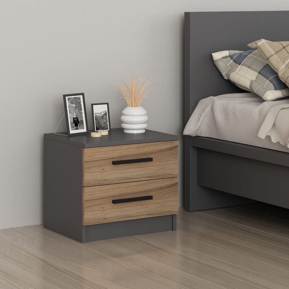 Kale - 4920 Walnut Anthracite Noćni Ormarić slika 3