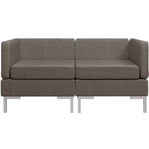 2-dijelni set sofa od tkanine smeđe-sivi slika 32