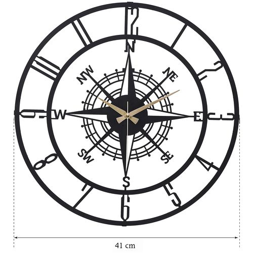 Bunella - Black - 2 Black Decorative Wall Clock slika 3