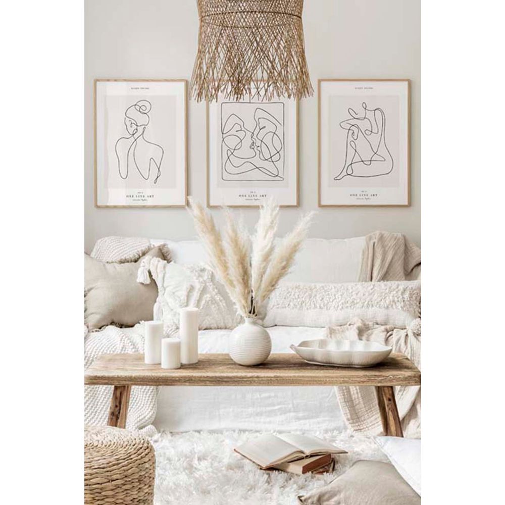 Dekorativna slika u okviru (3 komada) Artcerceve13, boja: višebojna - Minimalist Boho slika 1