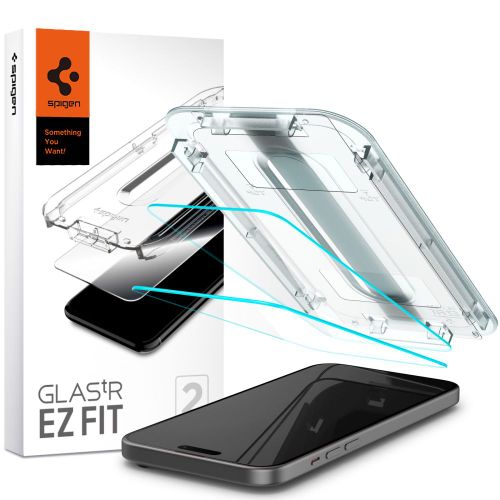 Spigen – Glas.tR EZ-FIT (2 kom) AGL06883 za iPhone 15 Plus slika 1