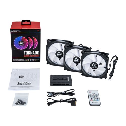 CHIEFTEC Set Ventilatora Tornado RGB CF-3012-RGB 120 x 120 x 25mm (3 komada) slika 1