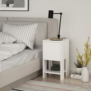 Ema - White, White White Nightstand