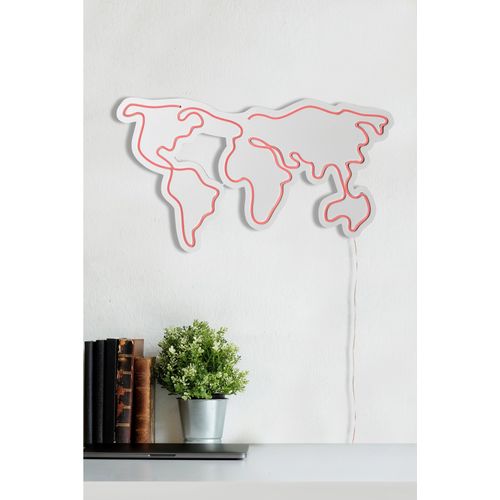 Wallity Ukrasna plastična LED rasvjeta, World Map - Pink slika 14