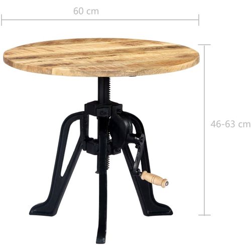 Bočni stolić od masivnog drva manga i željeza 60 x (46 - 63) cm slika 7