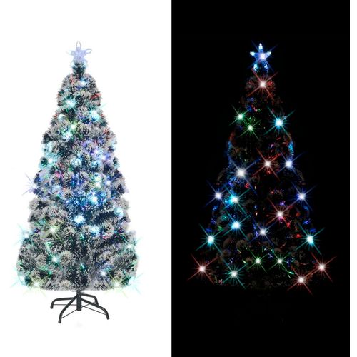 Umjetno božićno drvce sa stalkom LED 150 cm optička vlakna slika 15
