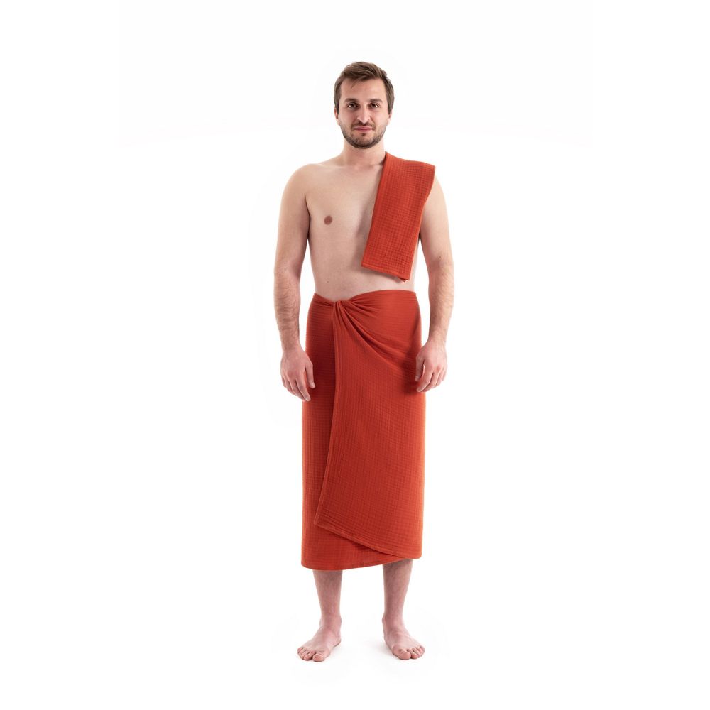 Set Ručnika Muslin - Crvena Terakota (2 Komada) slika 2