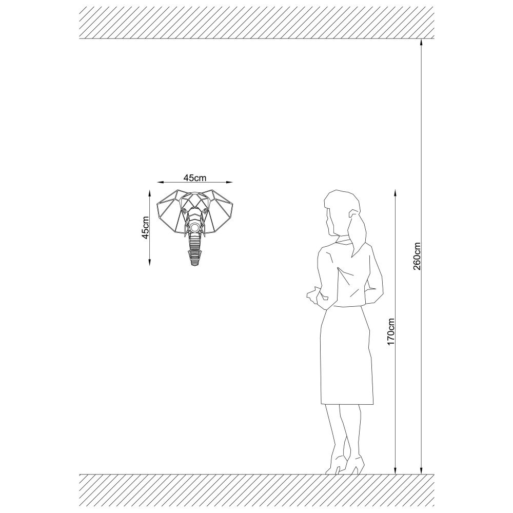 W-034 Crna Zidna Lampa slika 3