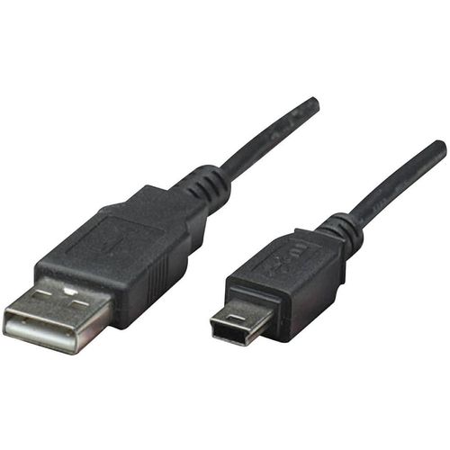 Manhattan USB kabel USB 2.0 USB-A utikač, USB-Mini-B utikač 1.80 m crna pozlaćeni kontakti, UL certificiran 333375-CG slika 7