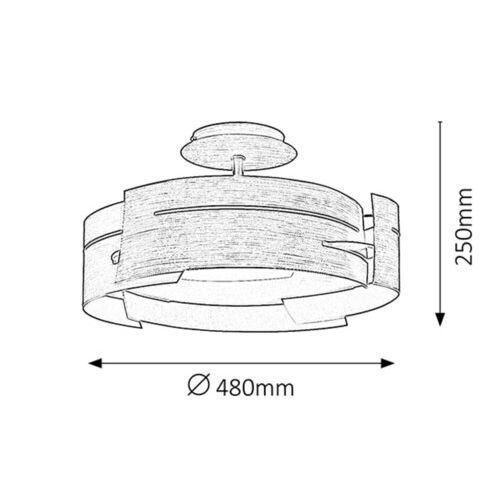 Rabalux Berbera plafonjera E27 3xmax60W wenge Industrijska rasveta slika 3