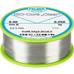 Felder Löttechnik ISO-Core ''Clear'' SAC305 lemna žica svitak  Sn96,5Ag3Cu0,5  0.250 kg 0.5 mm