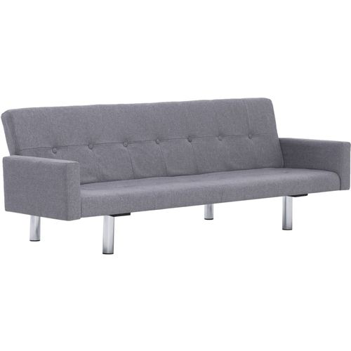 282217 Sofa Bed with Armrest Light Grey Polyester slika 2