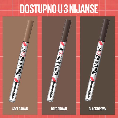 Maybelline New York Build-A-Brow 2 u 1 olovka za obrve i gel za fiksiranje 260 deep brown slika 8