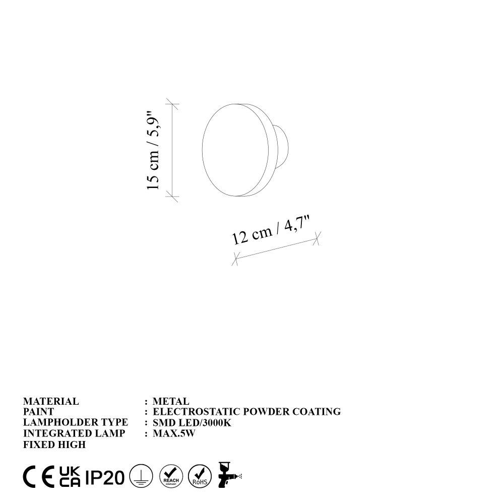 Zidna Lampa Aura - 15520 - M, boje: Antikacija slika 7