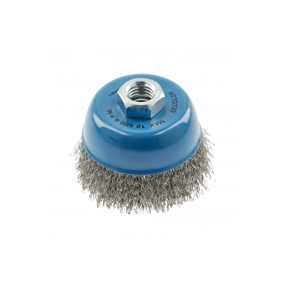 Hogert Lončasta čelična četka 0.3mm, za kutnu brusilicu, promjer 75mm, prihvat M14 slika 1