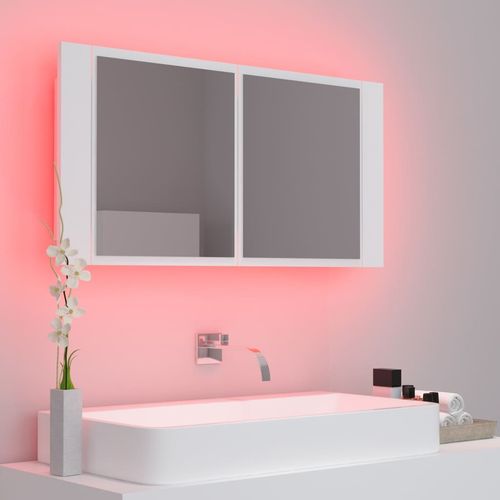 LED kupaonski ormarić s ogledalom bijeli 90 x 12 x 45 cm slika 5