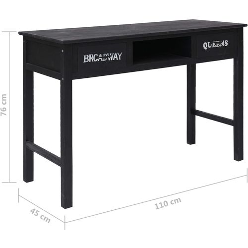 Konzolni stol crni 110 x 45 x 76 cm drveni slika 9