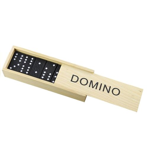 Domino u drvenoj kutiji 28kom. 2-4 igrača slika 1